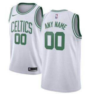 Men's Custom Boston Celtics Basketball Jersey White