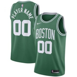 Men's Custom Boston Celtics Basketball Jersey Green