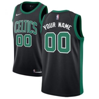 Men's Custom Boston Celtics Basketball Jersey Black