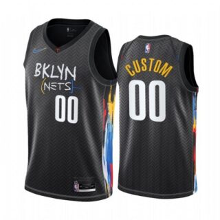 Men's Custom Brooklyn Nets Basketball Jersey Black