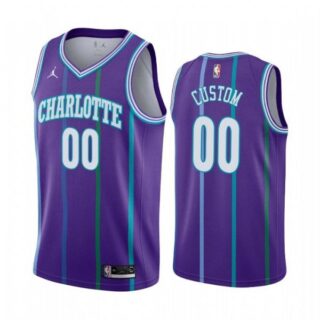 Men's Custom Charlotte Hornets Basketball Jersey Purple
