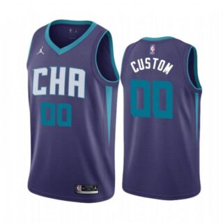 Men's Custom Charlotte Hornets Basketball Jersey Purple