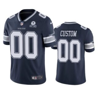 Men's Custom Dallas Cowboys Vapor Limited Jersey Stitched Navy
