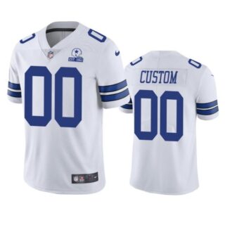 Men's Custom Dallas Cowboys Vapor Limited Jersey Stitched White