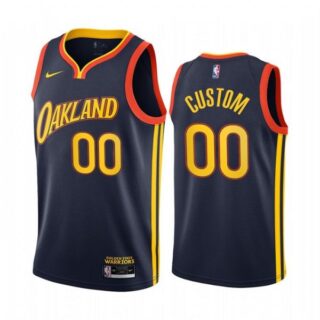 Men's Custom Golden State Warriors Basketball Jersey Navy