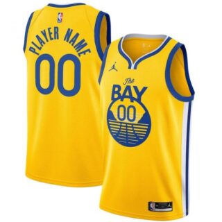 Men's Custom Golden State Warriors Basketball Jersey Gold