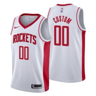 Men's Custom Houston Rockets Basketball Jersey White