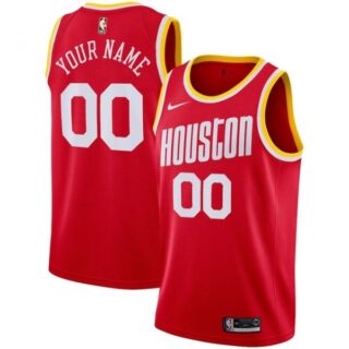Men's Custom Houston Rockets Basketball Jersey Red