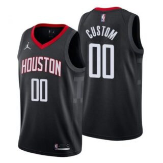 Men's Custom Houston Rockets Basketball Jersey Black Statement