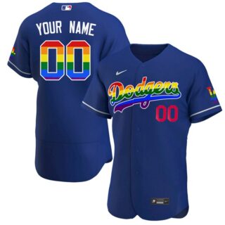 Men's Custom Los Angeles Dodgers LGBTQ Pride 2021 Jersey Royal