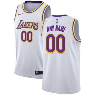 Men's Custom Los Angeles Lakers Basketball Jersey White