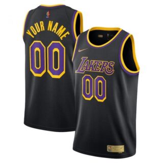Men's Custom Los Angeles Lakers Basketball Jersey Black