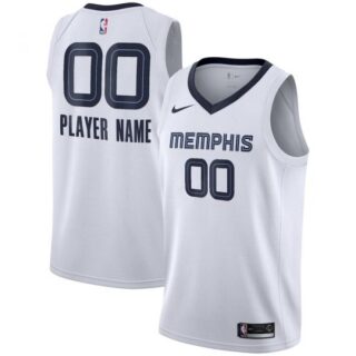 Men's Custom Memphis Grizzlies Basketball Jersey White