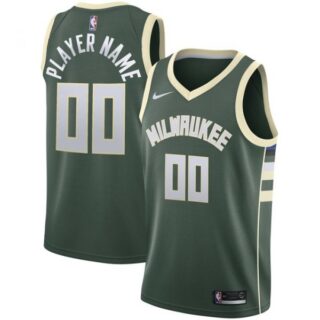 Men's Custom Milwaukee Bucks Basketball Jersey Green