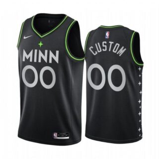 Men's Custom Minnesota Timberwolves Basketball Jersey Black