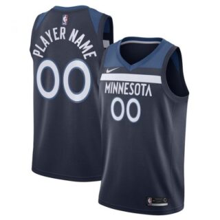 Men's Custom Minnesota Timberwolves Basketball Jersey Navy