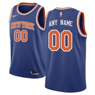 Men's Custom New York Knicks Basketball Jersey Blue