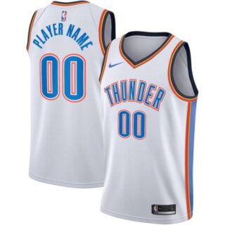 Men's Custom Oklahoma City Thunder Basketball Jersey White