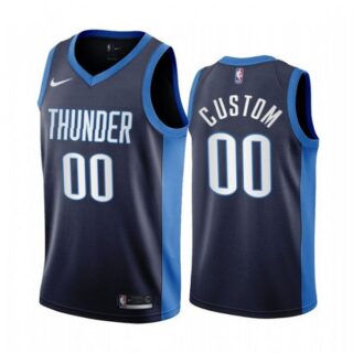 Men's Custom Oklahoma City Thunder Basketball Jersey Navy