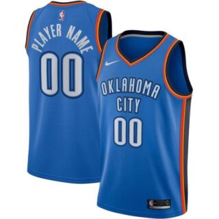 Men's Custom Oklahoma City Thunder Basketball Jersey Blue