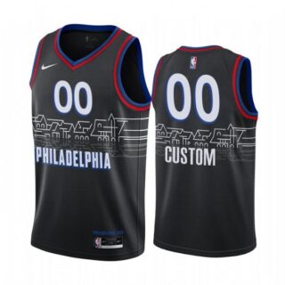 Men's Custom Philadelphia 76ers Basketball Jersey Black