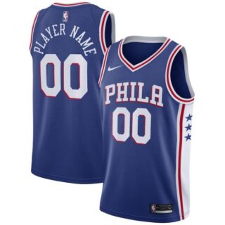 Men's Custom Philadelphia 76ers Basketball Jersey Blue