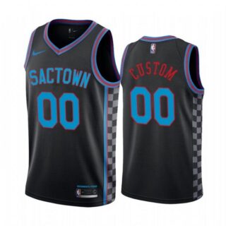 Men's Custom Sacramento Kings Basketball Jersey Black