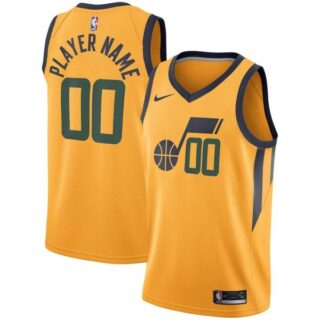 Men's Custom Utah Jazz Basketball Jersey Gold