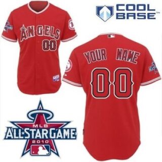 customized los angeles angels of anaheim jersey red cool base 2010 all star patch baseball jersey