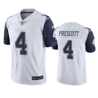Men's #4 Dak Prescott Dallas Cowboys White Color Rush Limited Jersey Stitched
