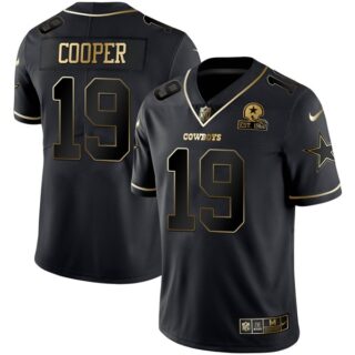 Men's Amari Cooper Dallas Cowboys Black Golden 1960 Patch Vapor Limited Jersey Stitched