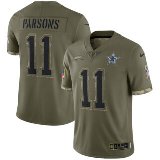 Youth Micah Parsons Dallas Cowboys Olive 2022 Salute To Service Jersey Stitched