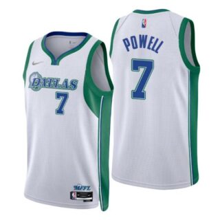 Men's Dwight Powell Dallas Mavericks 75th Anniversary Diamond Jersey White City