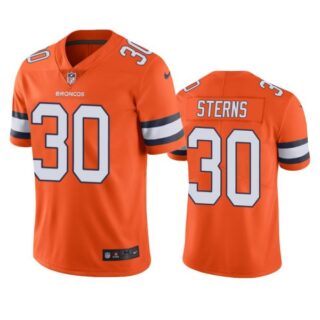 Men's Caden Sterns Denver Broncos Limited Footbal Jersey Orange Color Rush