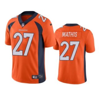 Men's Damarri Mathis Denver Broncos Limited Footbal Jersey Orange