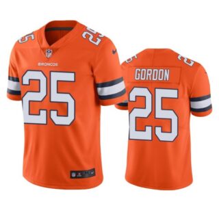 Men's Melvin Gordon Denver Broncos Limited Footbal Jersey Orange Color Rush