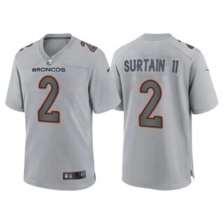 Youth Denver Broncos Patrick Surtain II Gray Atmosphere Fashion Stitched Jersey