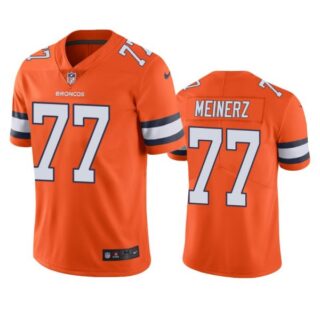 Men's Quinn Meinerz Denver Broncos Limited Footbal Jersey Orange Color Rush