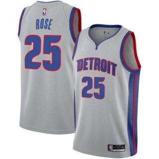 Men's Derrick Rose Detroit Pistons Basketball Jersey Sliver