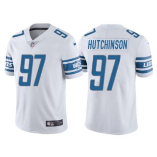 Men's Detroit Lions Aidan Hutchinson 2022 NFL Draft Stitched Jersey White