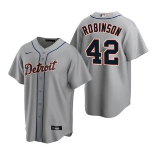 Men's Jackie Robinson Detroit Tigers Cool Base Jersey Gray
