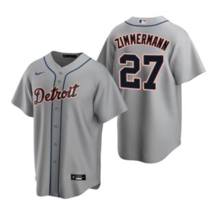 Men's Jordan Zimmermann Detroit Tigers Cool Base Jersey Gray