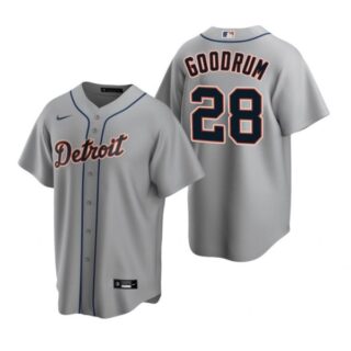 Men's Niko Goodrum Detroit Tigers Cool Base Jersey Gray