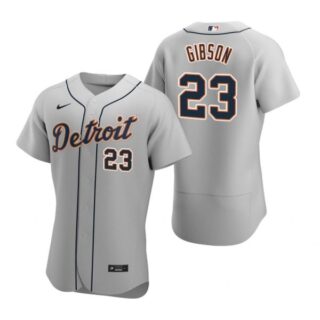 Men's Kirk Gibson Detroit Tigers Flex Base Jersey Gray