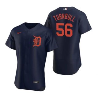 Men's Spencer Turnbull Detroit Tigers Flex Base Jersey Navy Orange