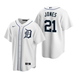 Men's Jacoby Jones Detroit Tigers Cool Base Jersey White