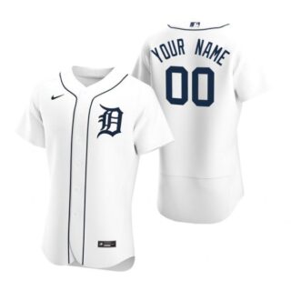 Men's Custom Detroit Tigers Flex Base Jersey White
