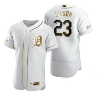 Men's Kirk Gibson Detroit Tigers Flex Base Jersey White Golden