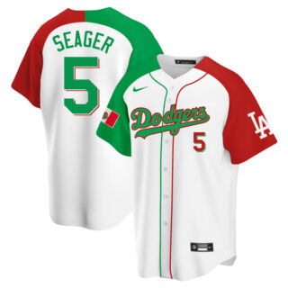 Men's Corey Seager Los Angeles Dodgers Cool Base Jersey Mexico White Mexican Heritage Night