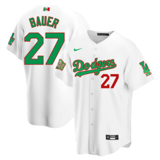 Men's Trevor Bauer Los Angeles Dodgers Cool Base Jersey Mexico White Mexico White